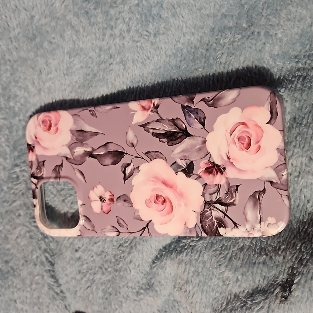 Floral grey pink IPhone case